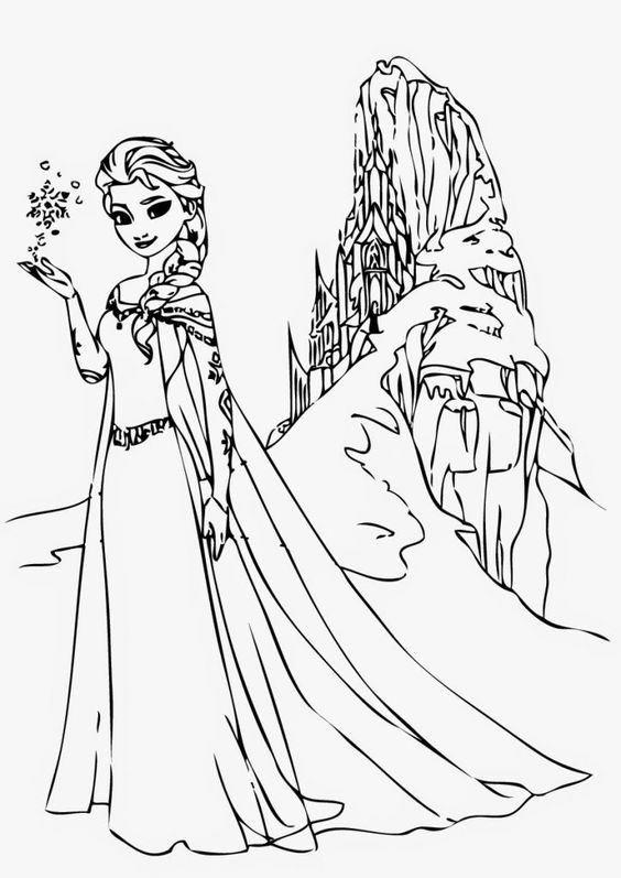 1. Tranh tô màu công chúa Elsa & Anna đẹp nhất cho bé