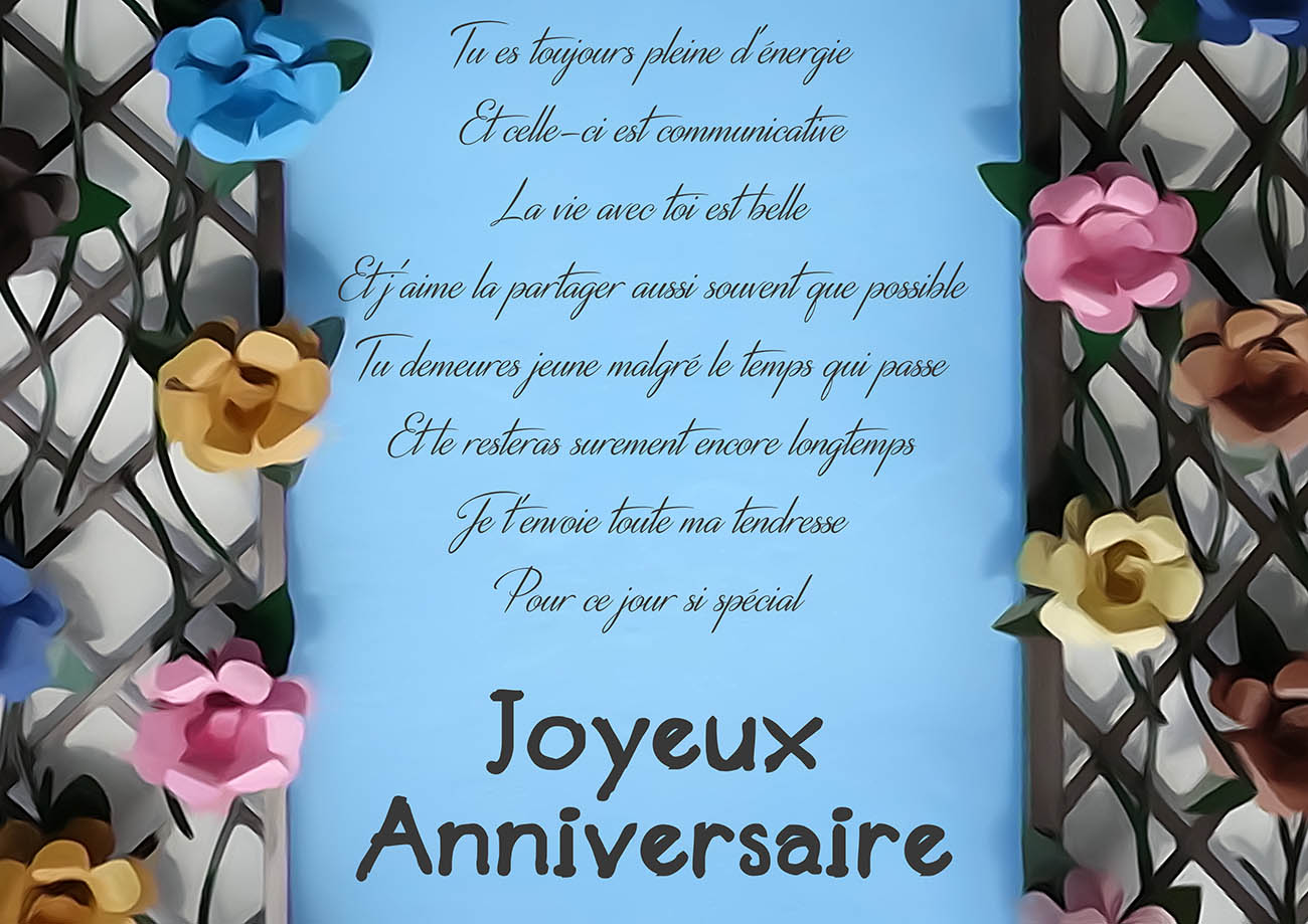 Souhait anniversaire original : Une année pleine de joie et de bonheur